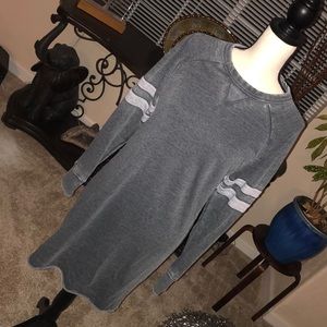Grey blue sweater shirt dress